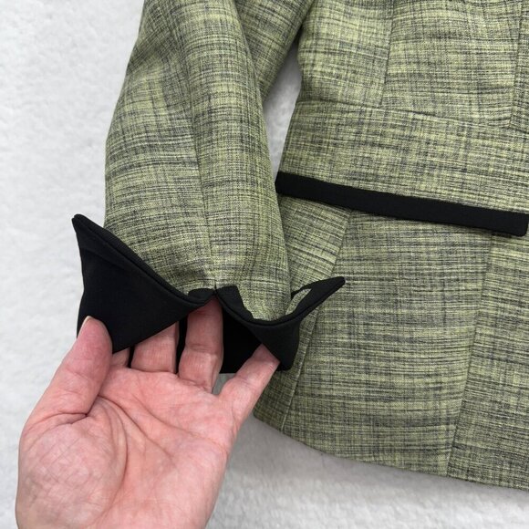 Jones New York Pant Suit Sage Green Black Trim Career Classic Office Womens 10 - Picture 4 of 14